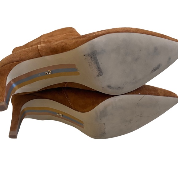 NEW Sam Edelman Ulissa suede pointy kitten heel boots booties cognac brown 7 37 - Picture 14 of 15